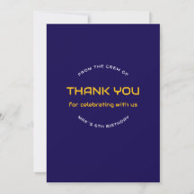  Space Explorer Astronaut Birthday Thank You Card 