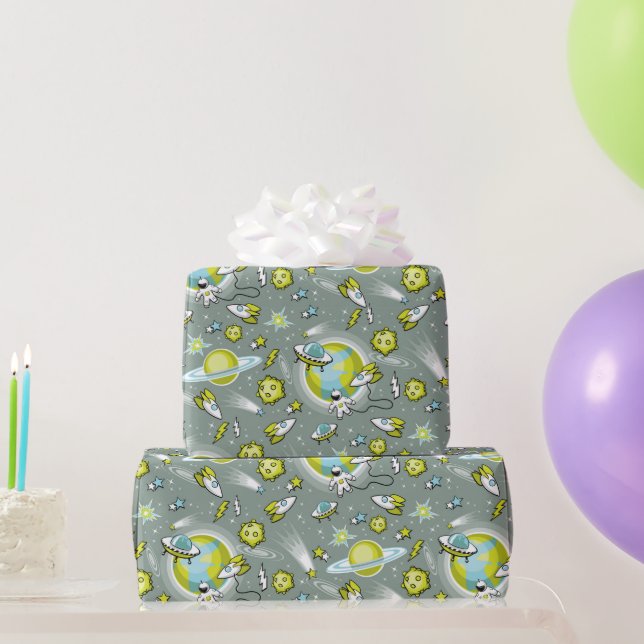 Space Explorer Birthday Wrapping Paper (Party Gifts)