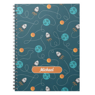 Space Explorer Personalized Spiral Notebook