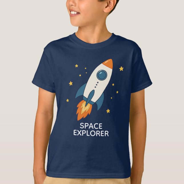 Space Explorer Rocket Space Adventure T-Shirt (Front)
