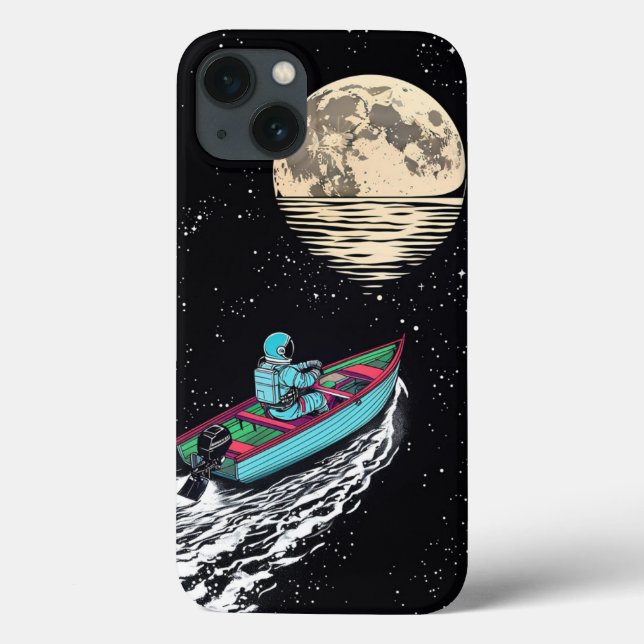 Space Explorer Rowing to the Moon Case-Mate iPhone Case (Back)