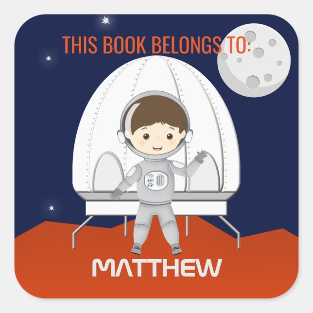 Space Explorer Square Sticker (Front)
