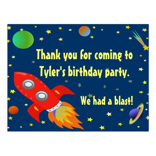 Space Explorer Thank You Postcard