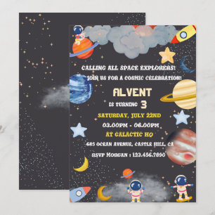Space Explorers Birthday Invitation for Kids