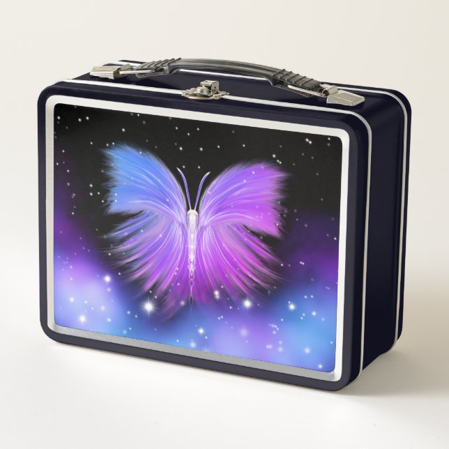 Space Fantasy Butterfly Cosmic Metal Lunch Box (Front)