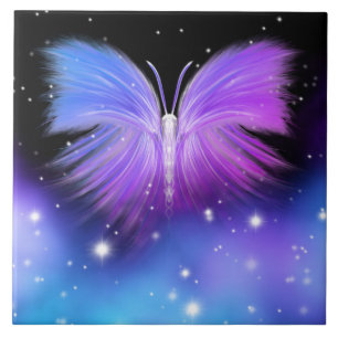 Space Fantasy Butterfly Cosmic Tile