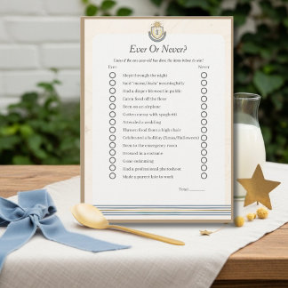 Space First Birthday Ever or Never game card