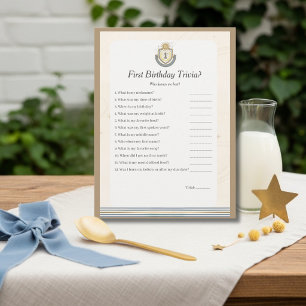 Space First Birthday Trivia game card