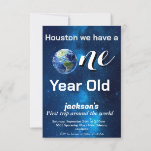 Space first trip around the sun Astronaut planets Invitation