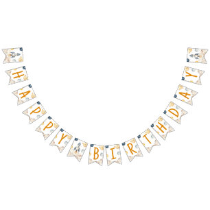 Space First Trip Around The Sun Birthday Party Bunting Flags