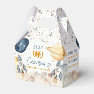 Space First Trip Around The Sun Birthday Party Favor Box