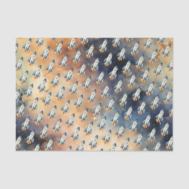 Space First Trip Around The Sun Birthday Party Tissue Paper (Front)