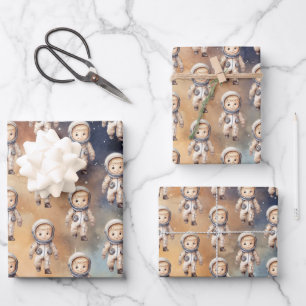 Space First Trip Around The Sun Birthday Wrapping Paper Sheet