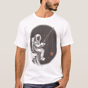 Space Fisher – Astronaut Catching the Sun and Moon T-Shirt