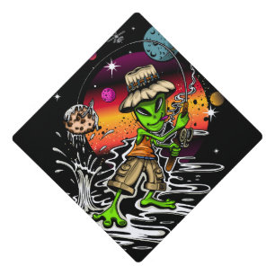 Space Fisherman Graduation Cap Topper