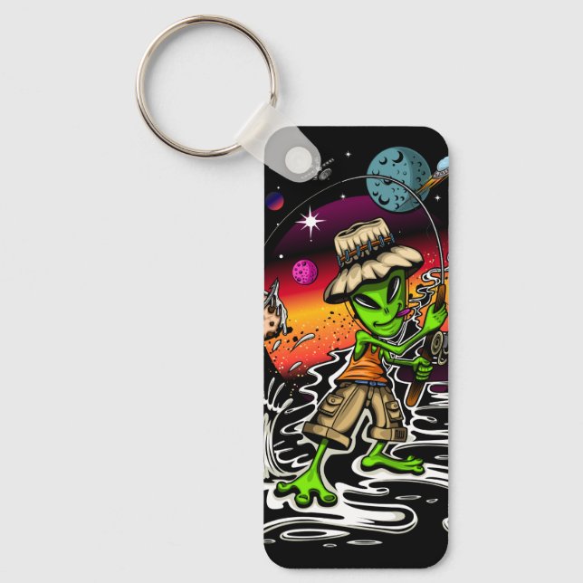 Space Fisherman Keychain (Front)