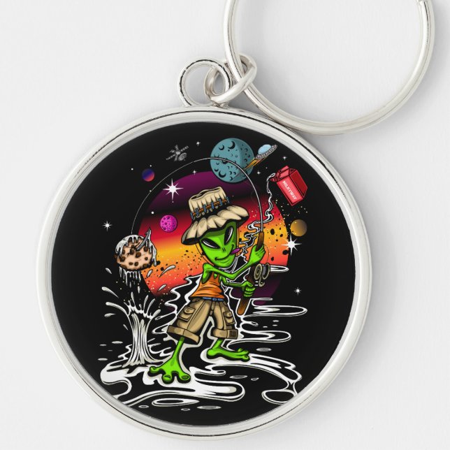 Space Fisherman Keychain (Front)