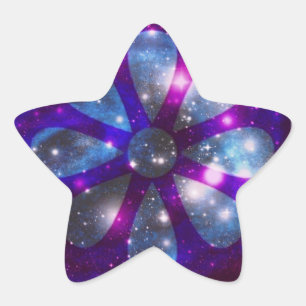 Space flower star sticker