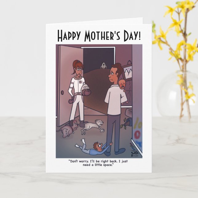 Space Folded Mother's Day Card (Yellow Flower)