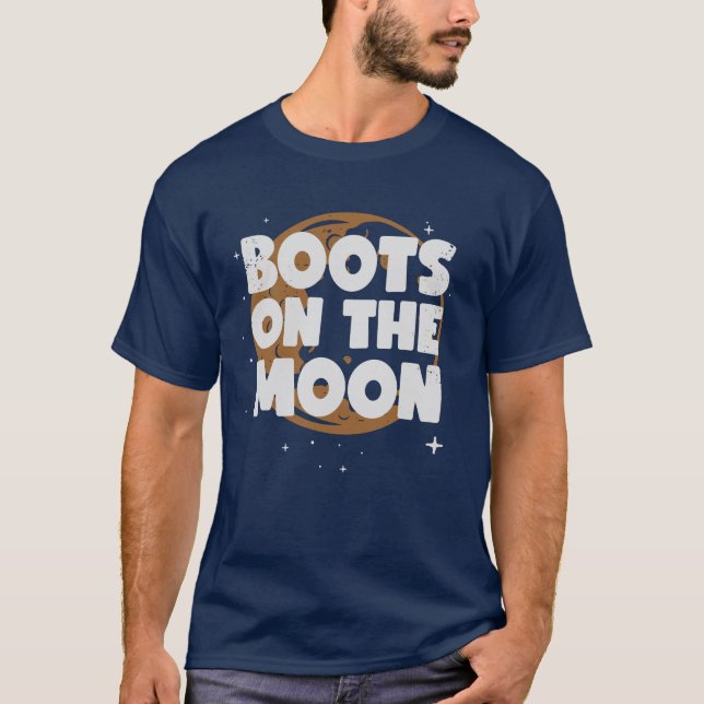 Space Force Boots on the Moon T-Shirt (Front)