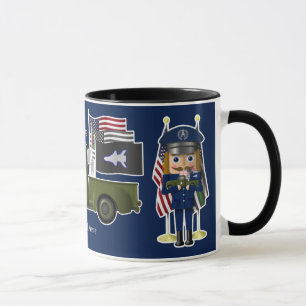 Space Force Nutcracker with Little Military Truck Mug