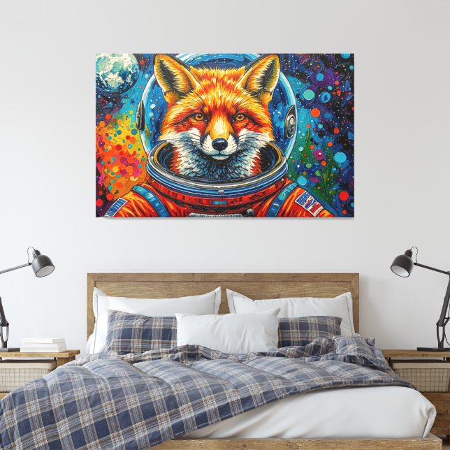 SPACE FOXES 2 CANVAS PRINT (Insitu(Bedroom))