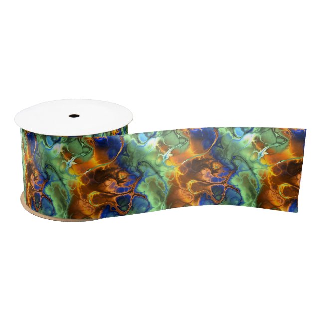space fractal ribbon satin ribbon (Spool)