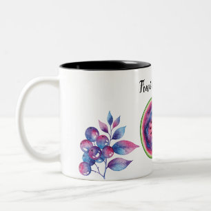 space Fruit vibes Two-Tone Coffee Mug