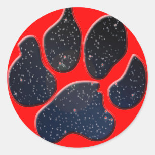 Space Furry paw Classic Round Sticker