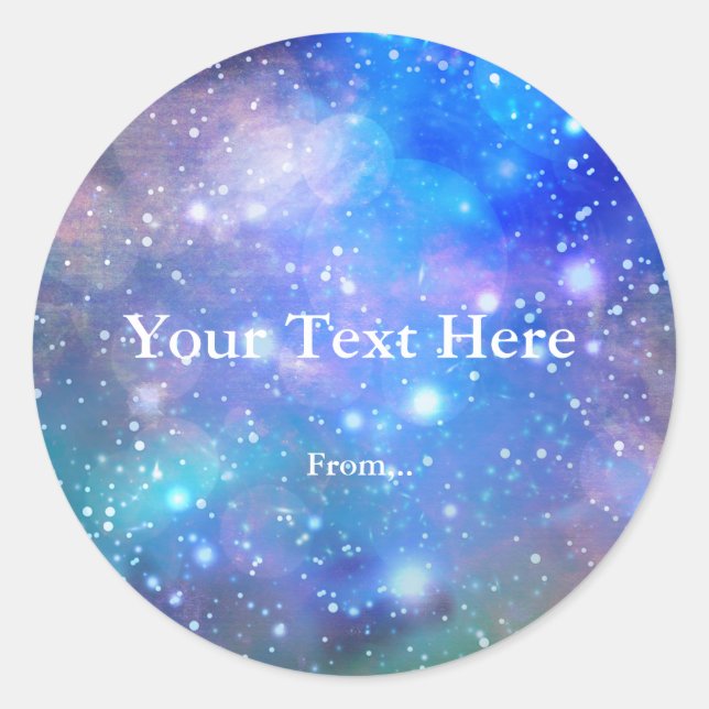 Space Galaxy Anniversaire Fête Favoriser Sticker É (Devant)
