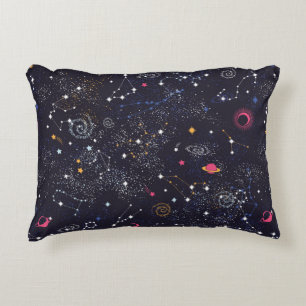 Space Galaxy constellation seamless pattern Accent Pillow