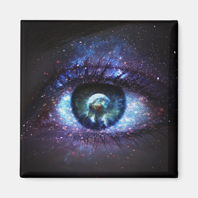 Space Galaxy Earth Eye Magnet (Front)