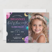 Space Galaxy Girl 3rd 5th 6th 7th 8 Photo Birthday
