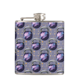 Space Galaxy Kettlebell Hip Flask