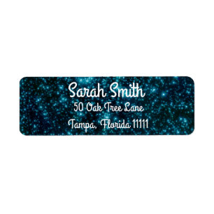 space galaxy moon craft return address label