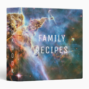 Space galaxy nebula. Universe stars. Cookbook Binder