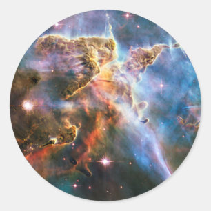 Space galaxy nebula. Universe stars. Hubble NASA Classic Round Sticker