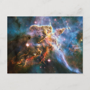 Space galaxy nebula. Universe stars. Hubble NASA Postcard