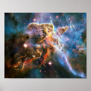 Space galaxy nebula. Universe stars. Hubble NASA Poster