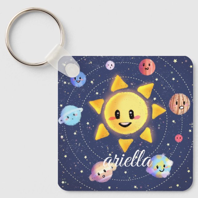 Space Galaxy Planets Keychain (Front)