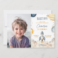 Space Galaxy Rocket Ship Photo Birthday Party
