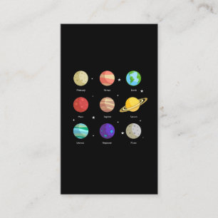Space Galaxy Solar Planets Venus Mars Jupiter Uran Business Card