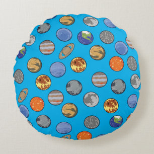 Space Galaxy Solar System Round Pillow