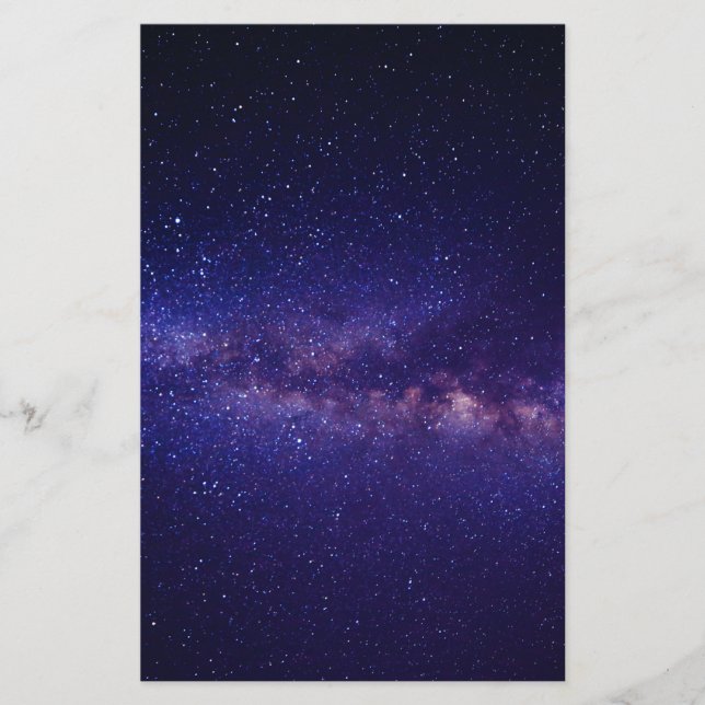 Space Galaxy Star Pattern Stationery (Front)