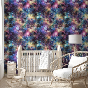 Space galaxy starry night boys bedroom wallpaper