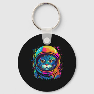 Space Gifts Cat Mom Cat Dad Men Women Kids Astrona Keychain
