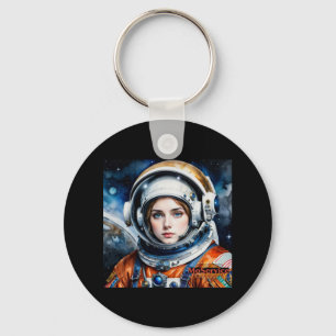 Space Girl Sticker Keychain