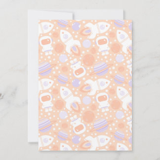 Space Girl Two the Moon Rocket Ship Party Invite