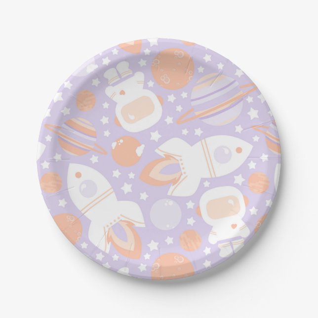 Space Girls Party Plates (Front)