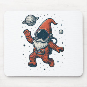 Space Gnome Christmas Astronaut Funny Galaxy Holid Mouse Pad